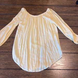 White off the shoulder flowery shirt from American eagle